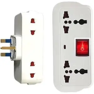 Universal Adapter with Four Multi-Sockets, Multi-Port Extender, and Side Port